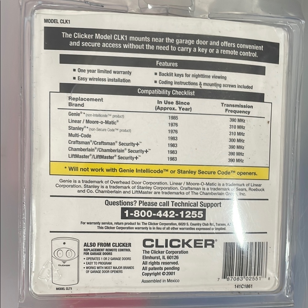 Improved Clicker Universal Keyless Entry - Picture 2 of 2
